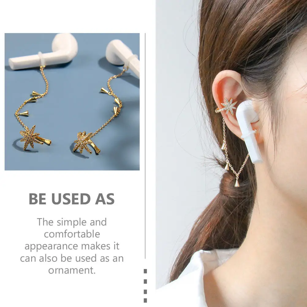 Anti-Lost Earphone Chain for Wireless Earbuds – Lightweight Copper Decorative Sports Earpiece Holder, 1 Pair