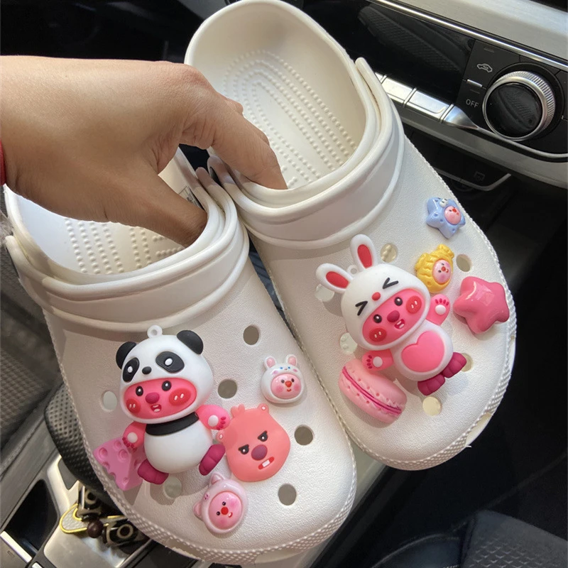 حيوان كرتوني لطيف صغير 3D سحر الأحذية ، ديكورات الأحذية ديي ، اكسسوارات لشرائح حقيبة جوج ، الصنادل قباقيب ، هدايا الأطفال