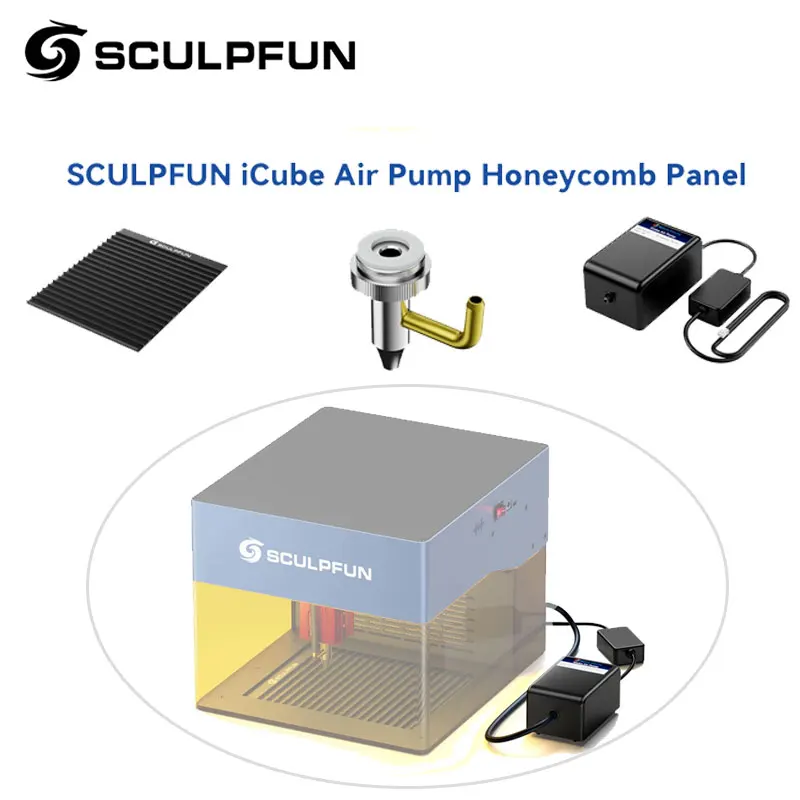 sculpfun-icube-honeycomb-working-table-for-laser-engraver-protection-laser-cutting-15l-min-air-pump-low-noise-low-vibration