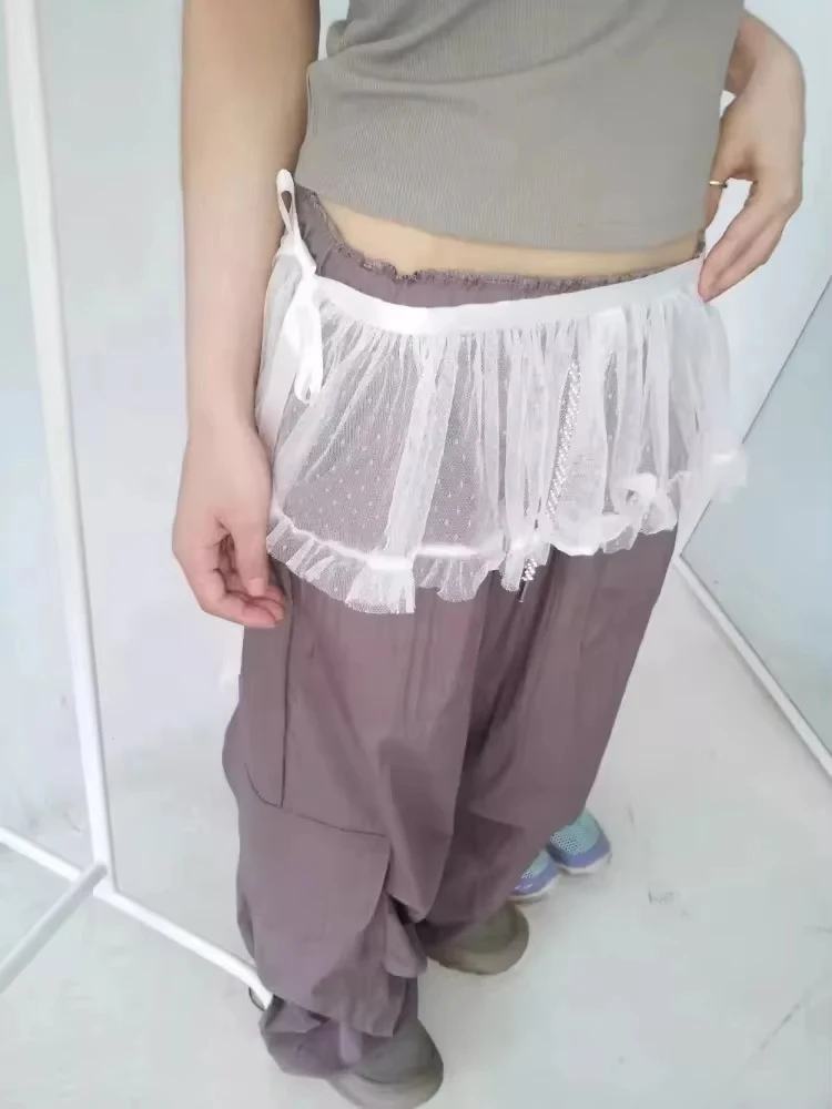 

Fashion Gauze Skirts For Women Streetwear Summer Jupe Bandage Cute Saia Casual Korean Mini Y2k Skirt 2025 Faldas Mujer De Moda