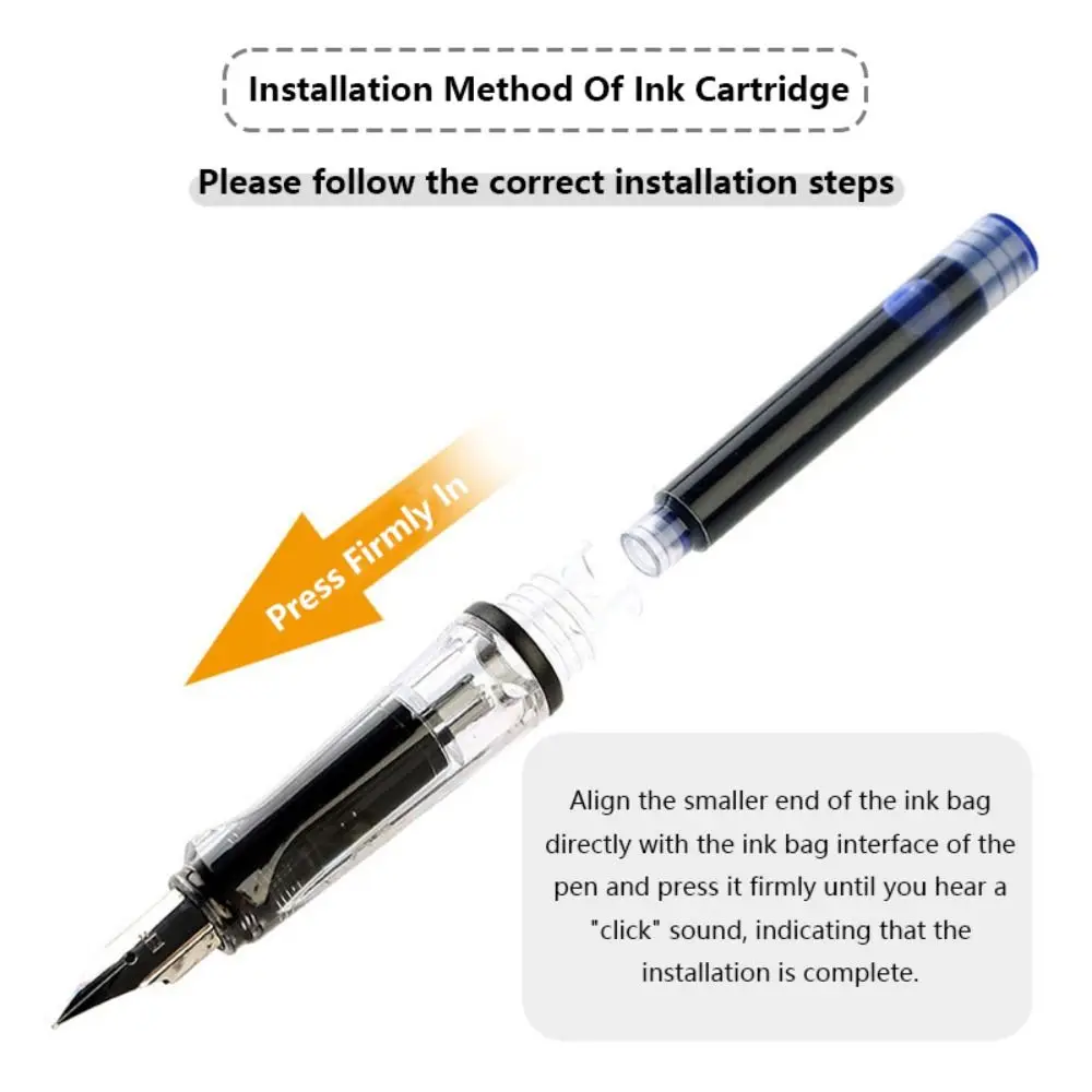 10 Pz/set Semplice Cartuccia D'inchiostro Calibro 3.4mm Blu/Rosso/Nero Design Semplice Penna Stilografica Ricarica Materiale Plastico Penna Inchiostro Studenti