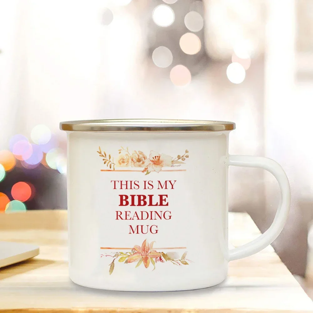 Christian Creative Enamel Coffee Tea Mugs for Women Mother\'s Day Christian Gifts Home Office Breakfast Dessert Milk Cocoa Cups