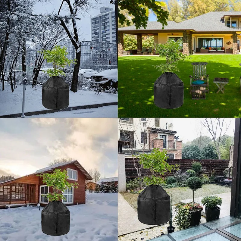 20X18 Inch Winter Antifreeze Plant Protection Cover With Drawstring Flowerpot Plant Antifreeze Cover