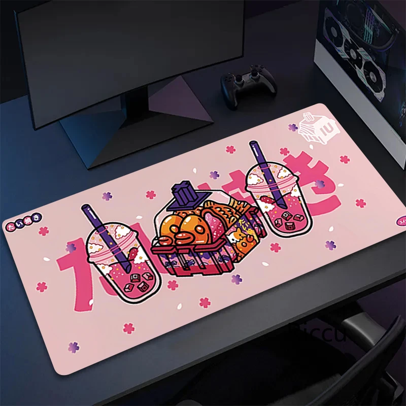 Mouse pad de borracha para computador, 900x400, japão, sushi, suitchi, interruptor, rosa, teclado gamer, mouse pad, acessórios para jogos