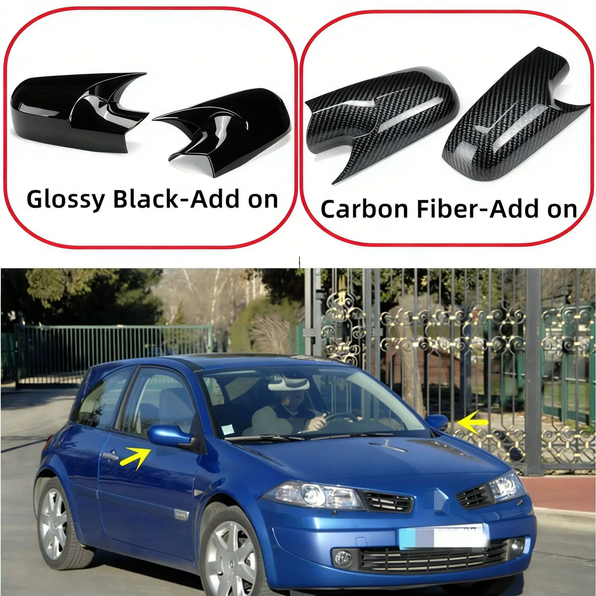 Suitable for Renault Megane 2 generation Megane 2 MK2 rearview mirror horn modified rearview mirror cover 04-06