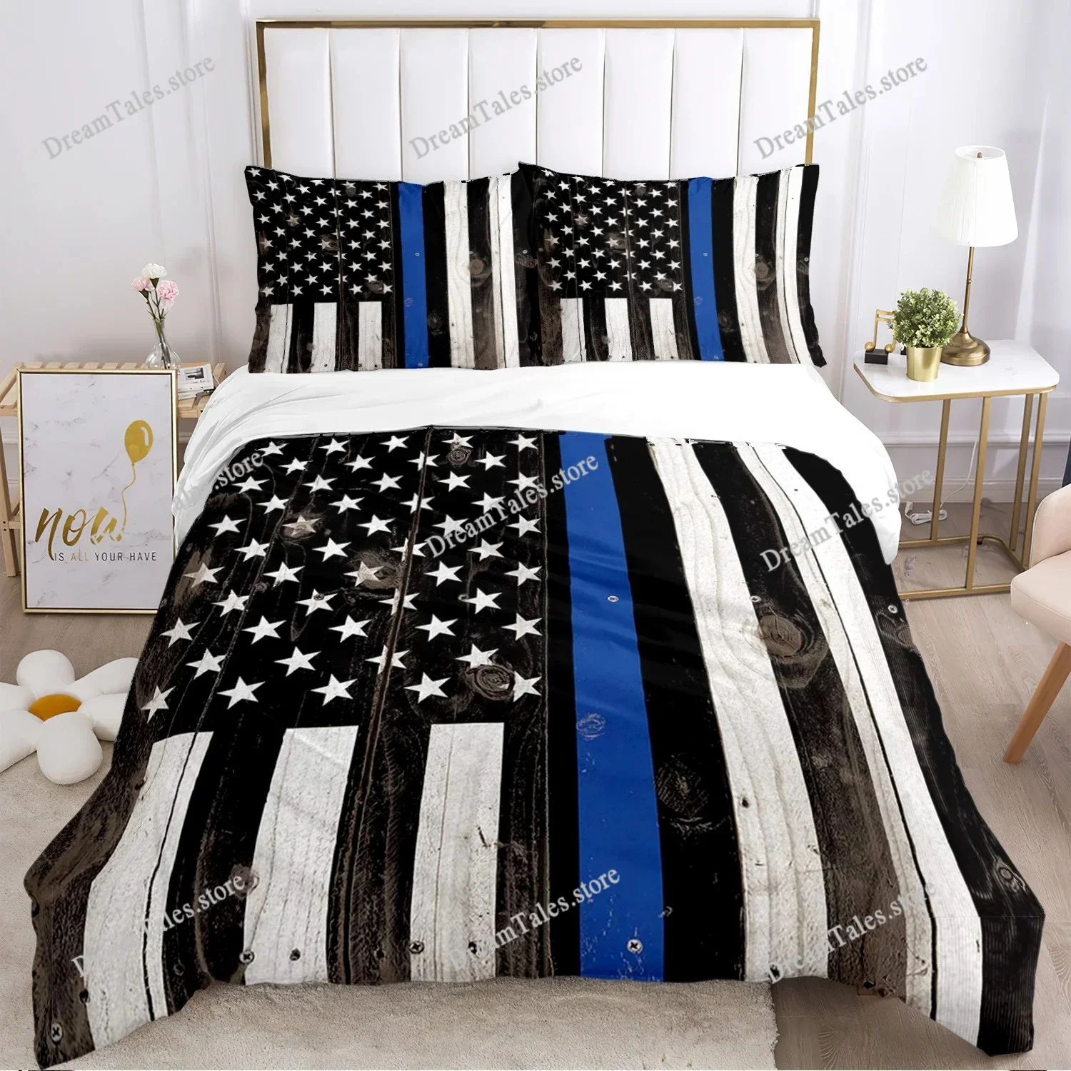 

National Flag US UK Digital Polyest Duvet Cover Bedding Sets Soft Quilt Cover and Pillowcases for Teens Single Double Queen King