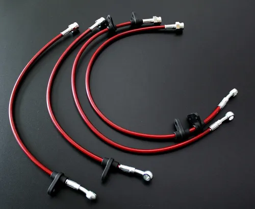 Imagen 1 del producto Línea de freno de acero inoxidable compatible con Honda Civic 92-95 / Acura Integra 94-97 F y línea trasera Rojo Azul Negro Plata