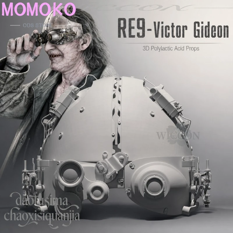 anime-game-re9-cosplay-victor-gideon-horror-helmet-3d-polylactic-acid-headwear-props-accessories-코스프레-mask-halloween-party-cos