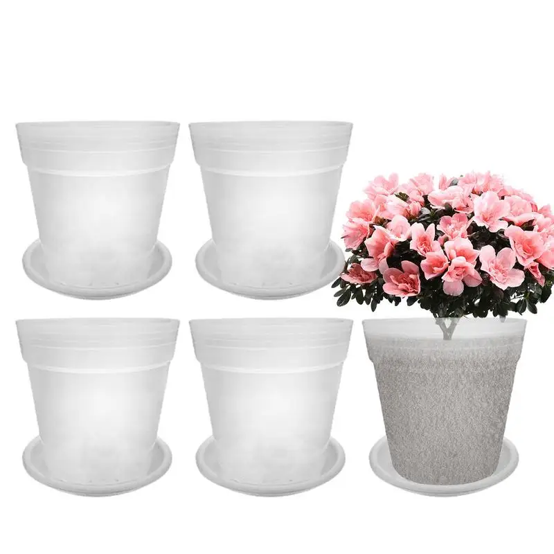 

Clear Pot Transparent Orchid Pot 5PCS Gardening Pot Root Control Transparent Flower Pot With Drainage Holes For Vegetable Cactus