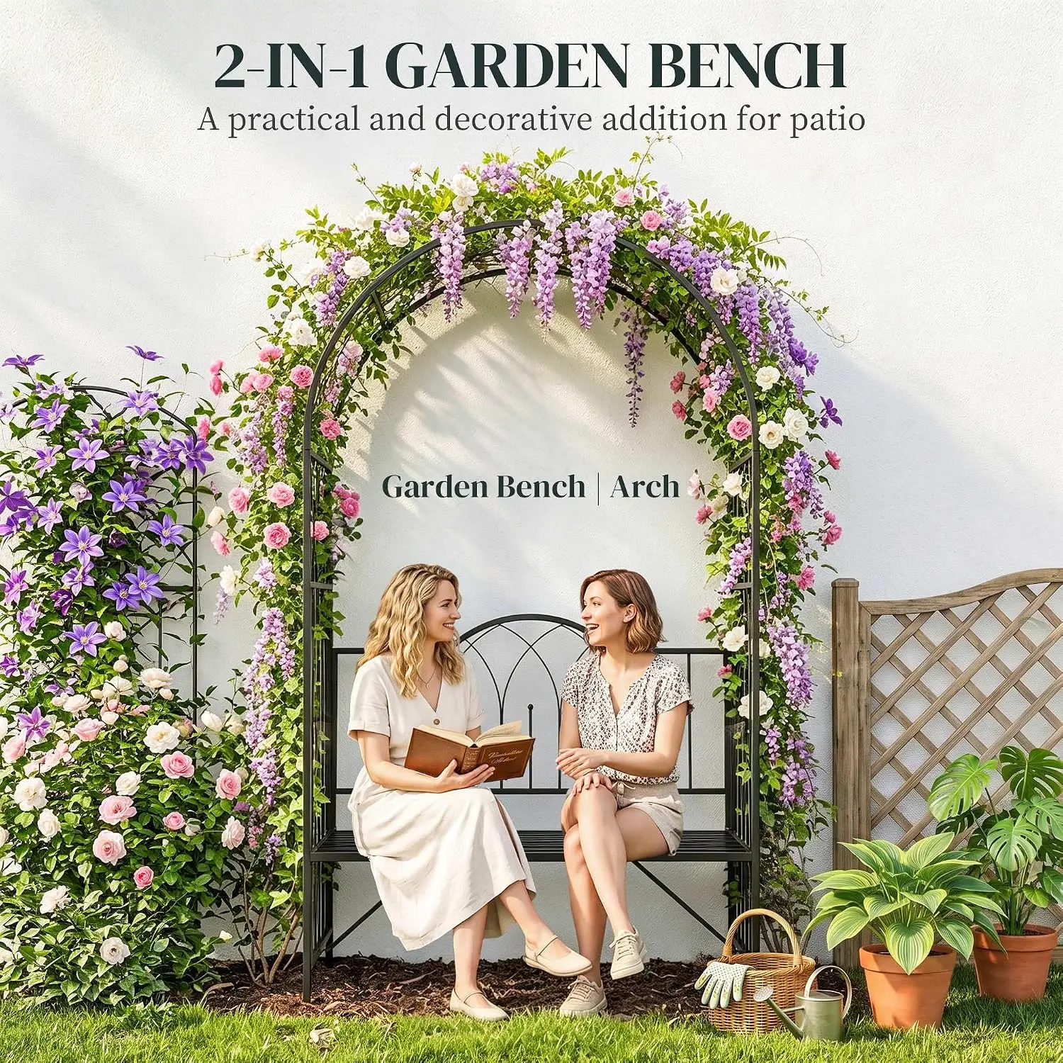 Metall-Gartenbogen mit Gartenb – Garden Bench Metal Bewertung und Preis
