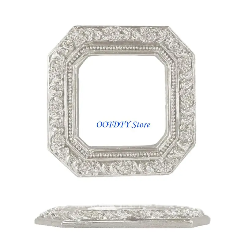 367A NonToxic Resin Art Frame With Intricate Carving Round Gothic Pictures Frame Perfect For Various Decoration Styles