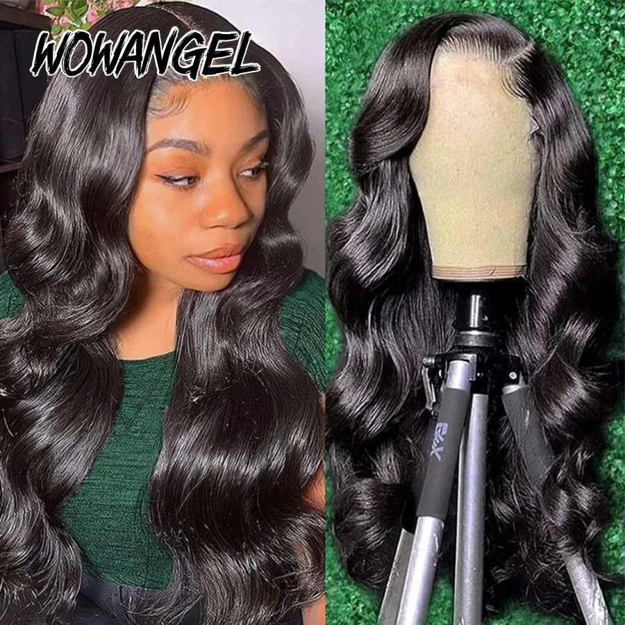 Wow Angel 250% Human Hair Lace Frontal Wigs 13X6 HD Lace Wigs 34in Body Wave Remy Hair Deep Parting Skins Melted Brazilian Hair