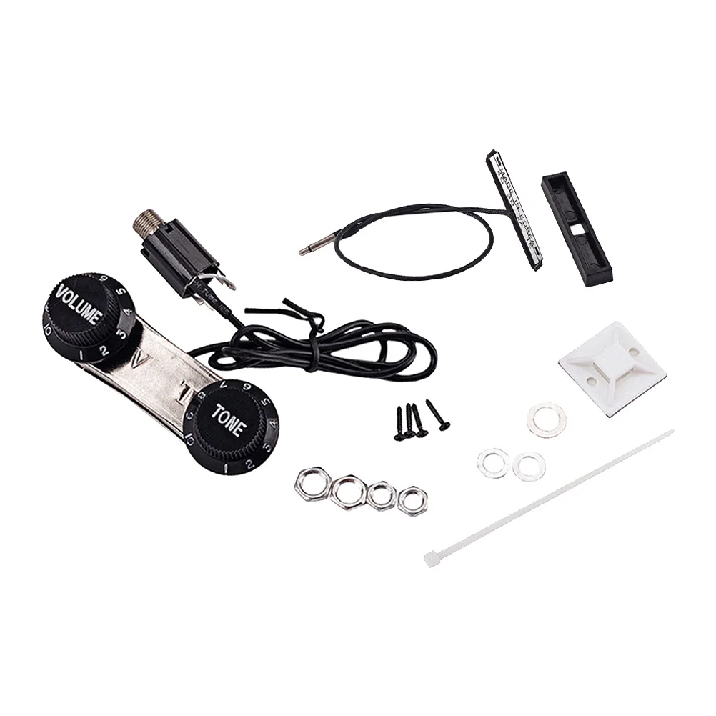 B51 Guitar Violin Pickup Piezo Transducer Bridge Set Tone Volume Knob Electric Violin Amplifier Music Accessory