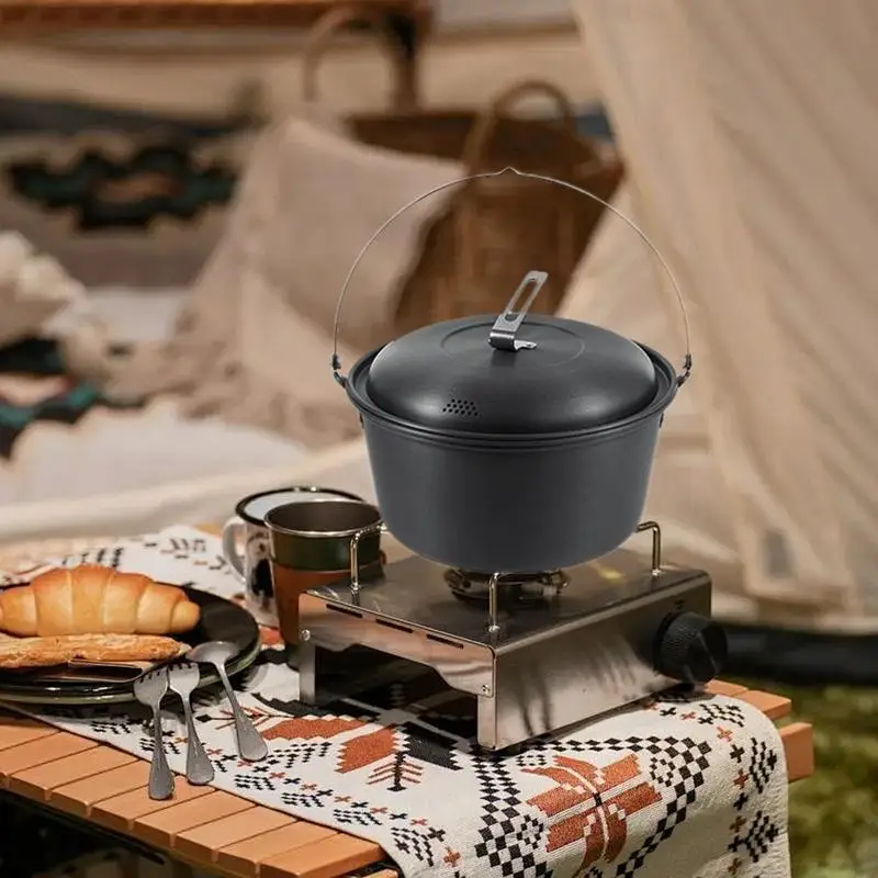 

Outdoor Steamer Pot 4.5L Portable Steamer Camping Cooking Pot Non-Stick Steamer Backpacker Cookware Rice Buns Cooking Pot For