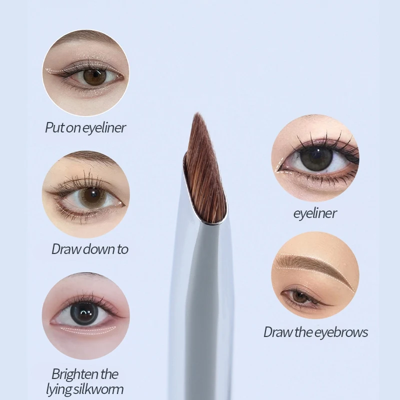 5/1pcs Pennello per eyeliner falce Ultra sottile Angolo obliquo Testa piatta Pennello per sopracciglia Pennello per trucco bordo coltello Pennelli per eyeliner liquidi