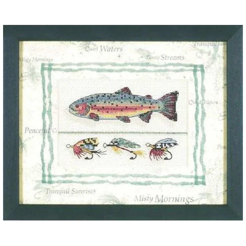 Amishop Top Quality Hot Sell Lovely Counted Cross Stitch Kit Tropical Fish Misty Mornings DIM 06867