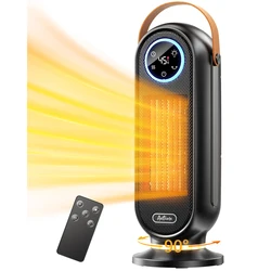 Heater for Home Use with Remote Control Digital Display 90°Oscillating Heater 1500W Portable Electric Heater for Bedroom Office