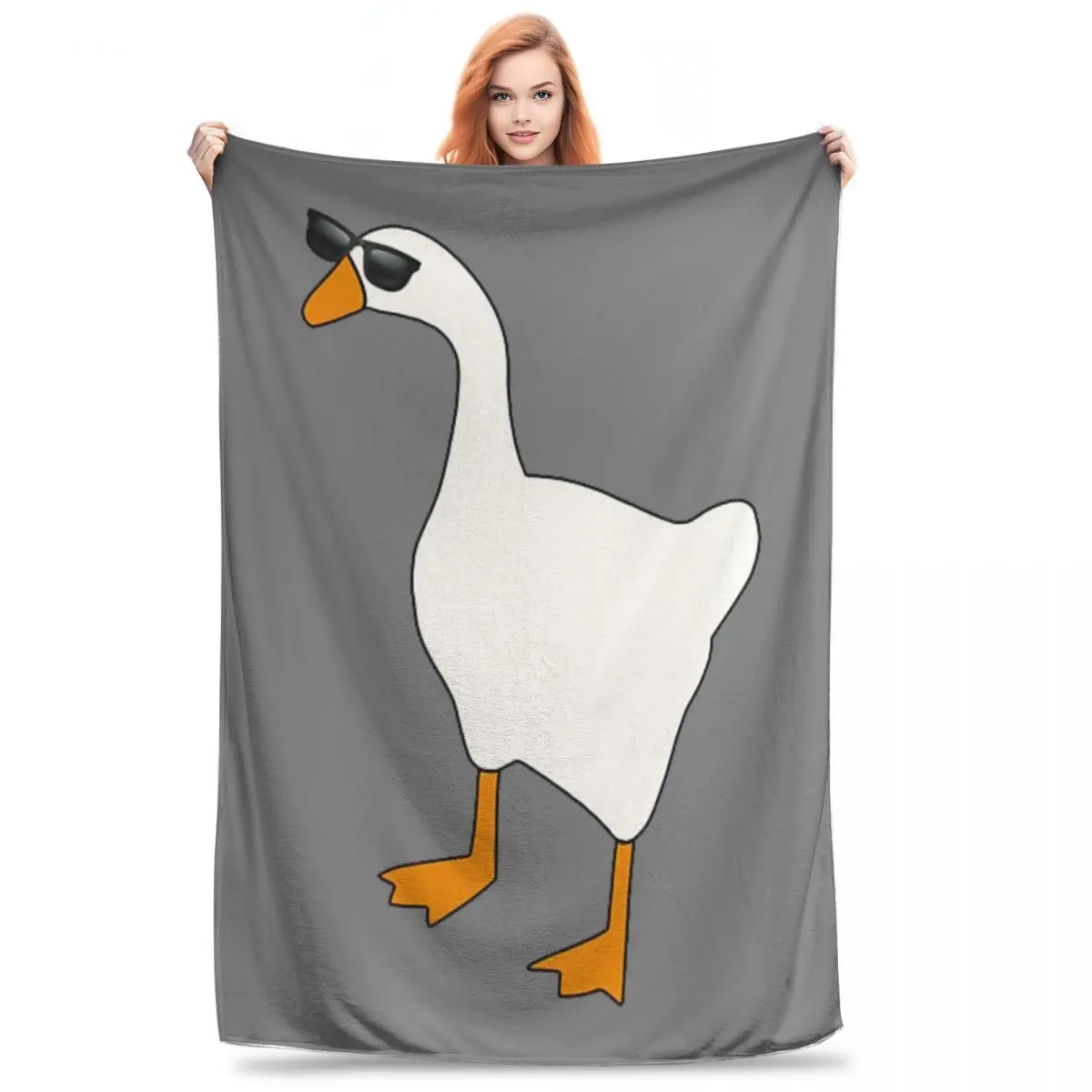 Untitled Goose Game Blankets Flannel Warm Sofa Throw Blankets For Couch Bedding Outdoor Throws Bedspread Quilt