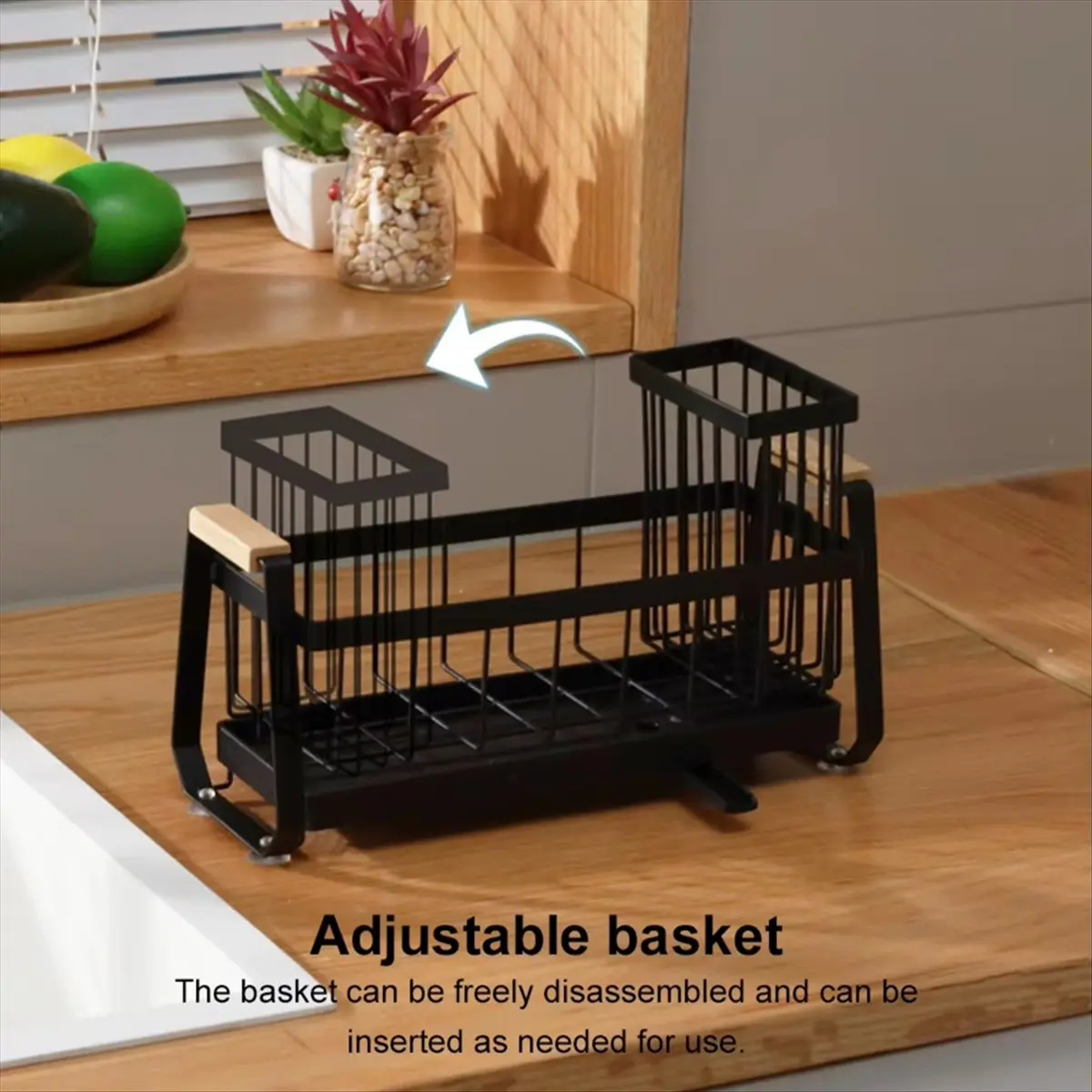 Kitchen Sink Sponge Holder Soap Dish Rack Drainer Multifunctional Countertop Sink, for Home Decor Storage B