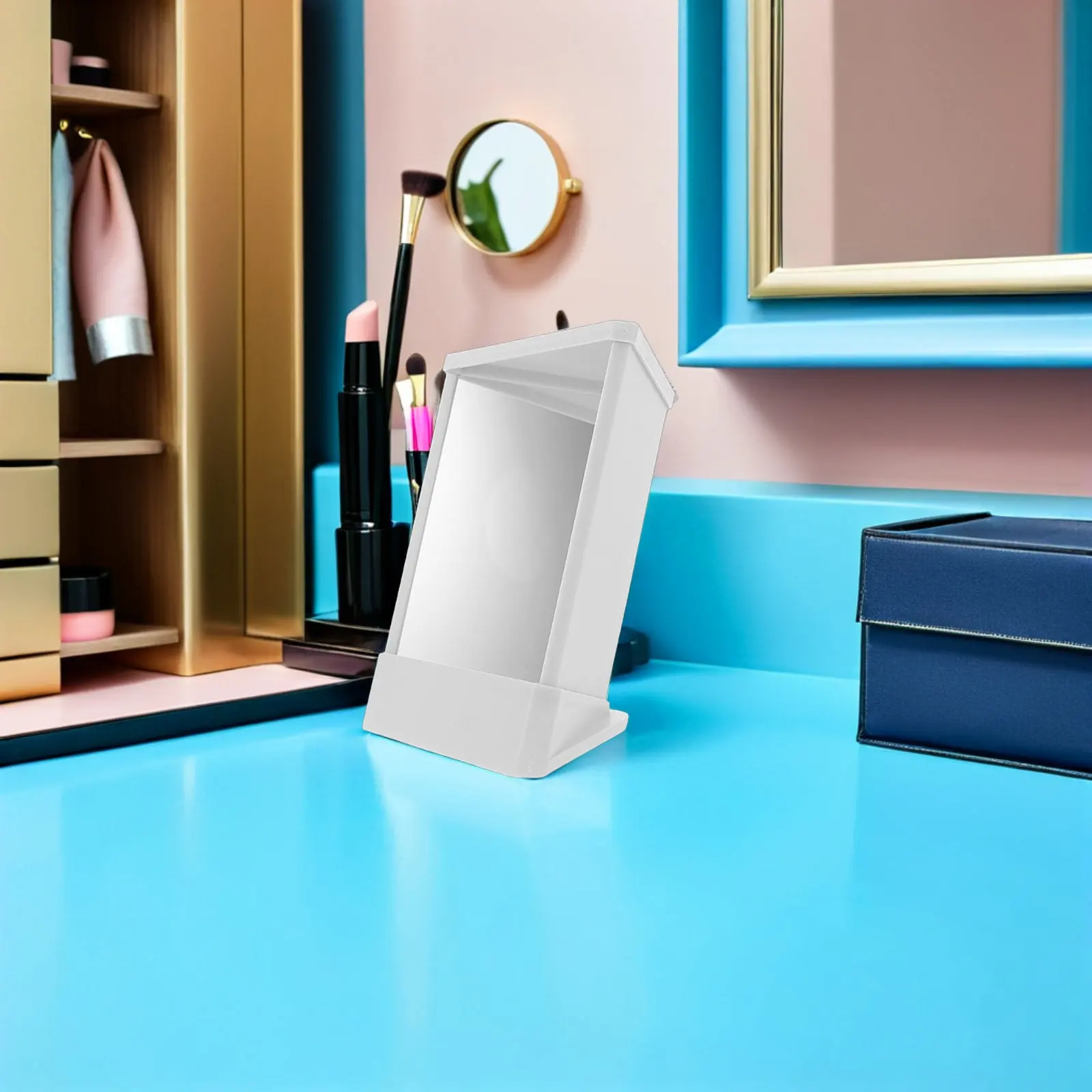 True Face Mirror Non-Reversing Design Correct Image Precision Glass Surface Desktop Tabletop Mount Mirror for Makeup Skincare