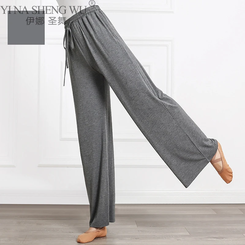 Classic Dance Pants Women Modal Modern Dance Wide Leg Pant Soft Yoga Body Rhyme Ballet Trainning Trousers Drawstring Elegant 3XL