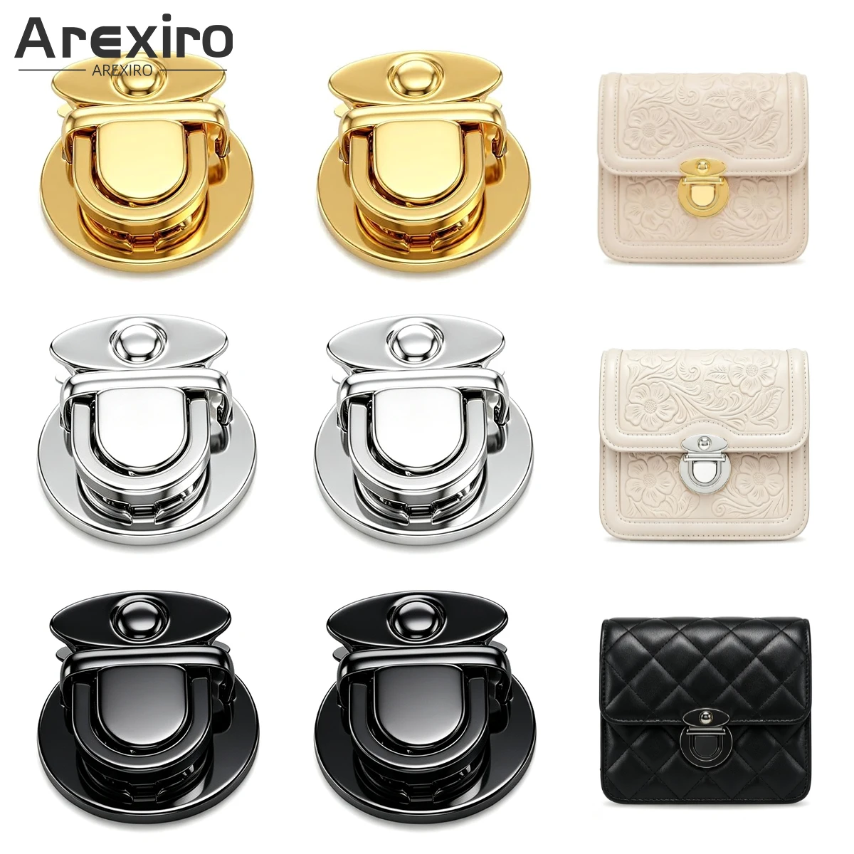 5Pcs Turn Lock Clasp Iron Metal Twist Lock Hardware for Handbag Purse Wallet DIY Bag Making Replacement Accessories