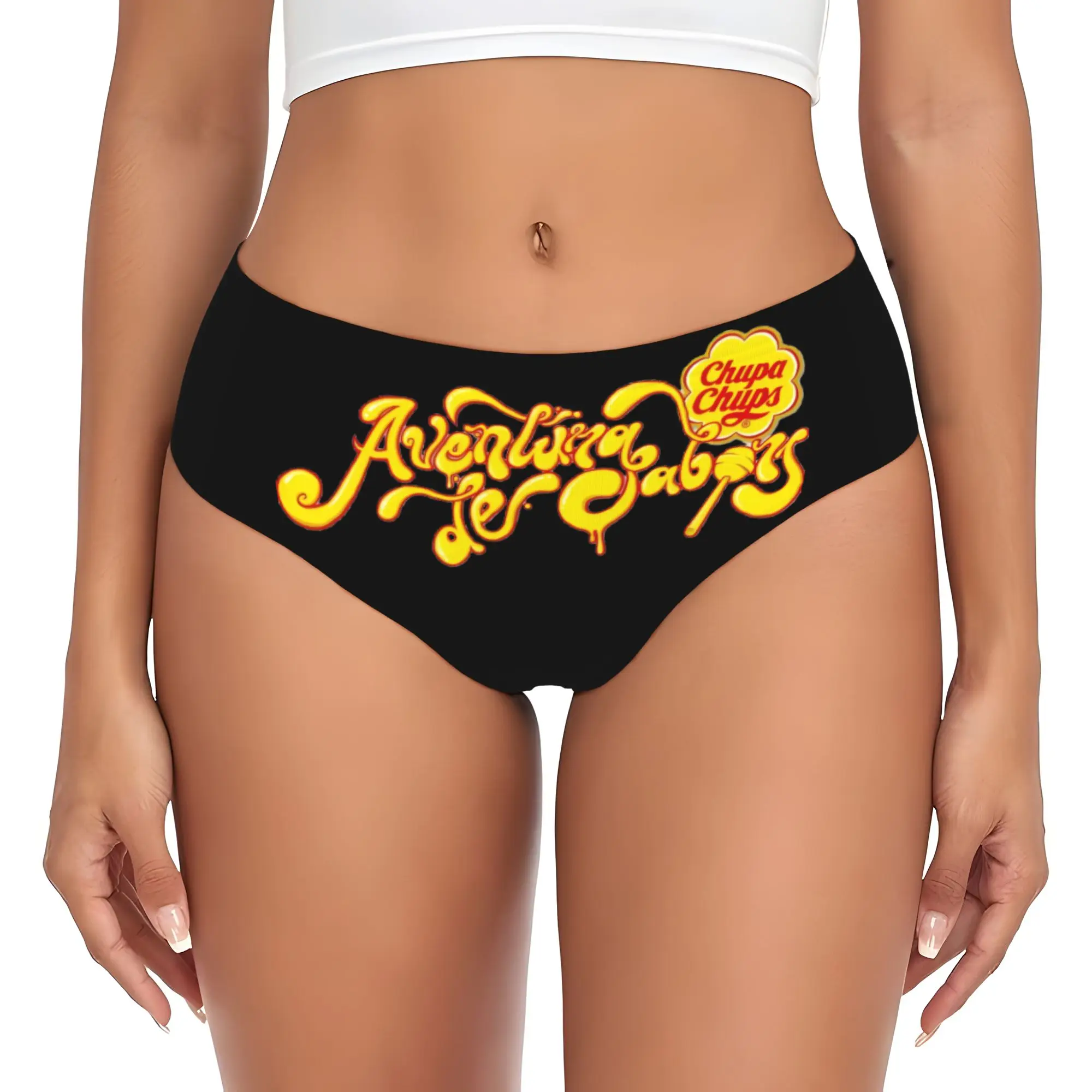 Braguitas Personalizadas con Diseño de Chupas Chups, Ropa Interior Transpirable y Elástica para Mujer