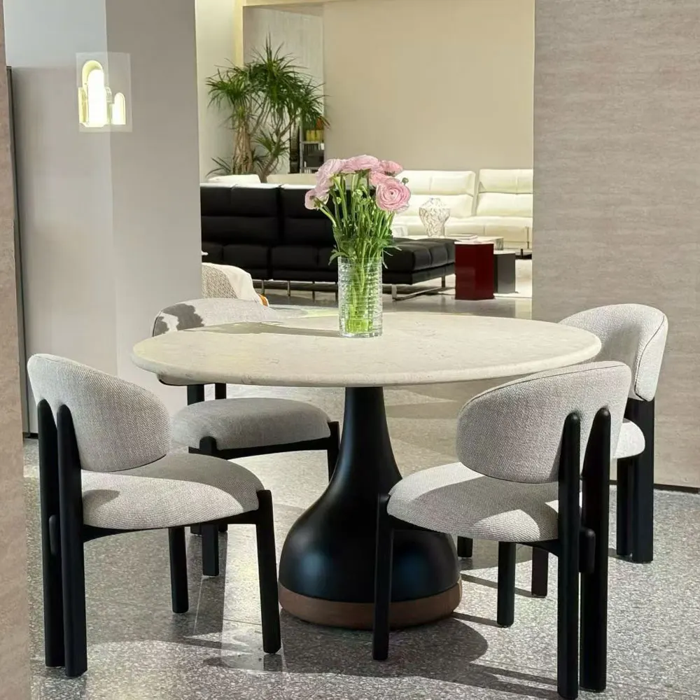 Modern Dining Chair  Wood Arm Chair Base Velvet Leather Fabric Cover Dining Dinner Chairs