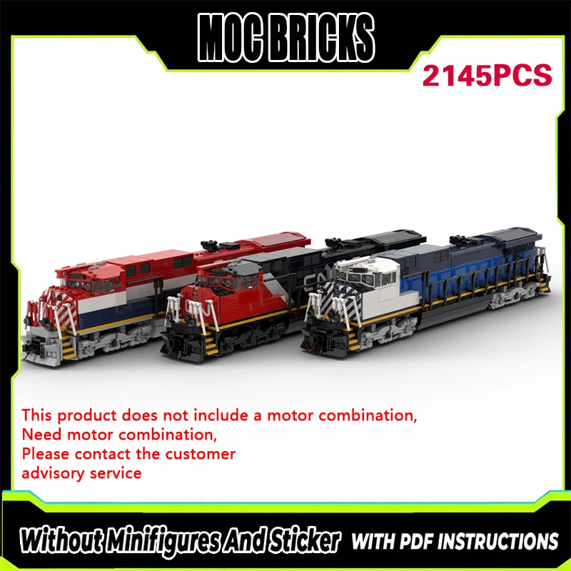 

City Car Model MOC Building Bricks C44-9WL Diesel Locomotive Modular Technology Gifts Holiday Assemble Children Toys Suit
