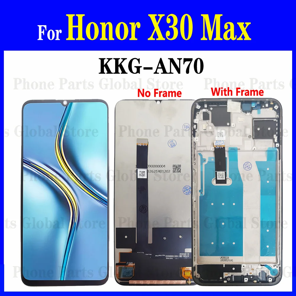 ЖК-дисплей с рамкой для Honor X30 Max LCD Display With Frame KKG-AN70 Screen, сменный сенсорный экран с дигитайзером в сборе для Honor X30Max, KKG-AN70
