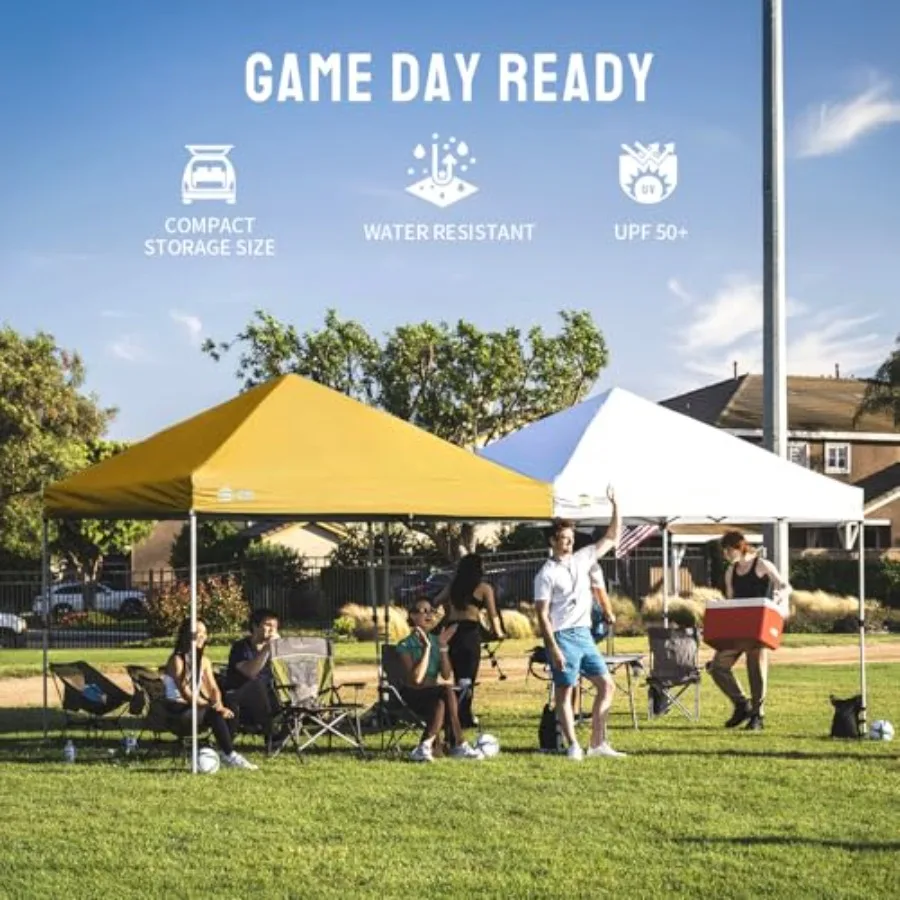 خيمة شاطئ بمظلة منبثقة 8 × 8 مع إعداد دفع واحد، مظلة شمسية سهلة للاستخدام في الهواء الطلق للأحداث والحفلات والتخييم مع حقيبة غطاء STONGo