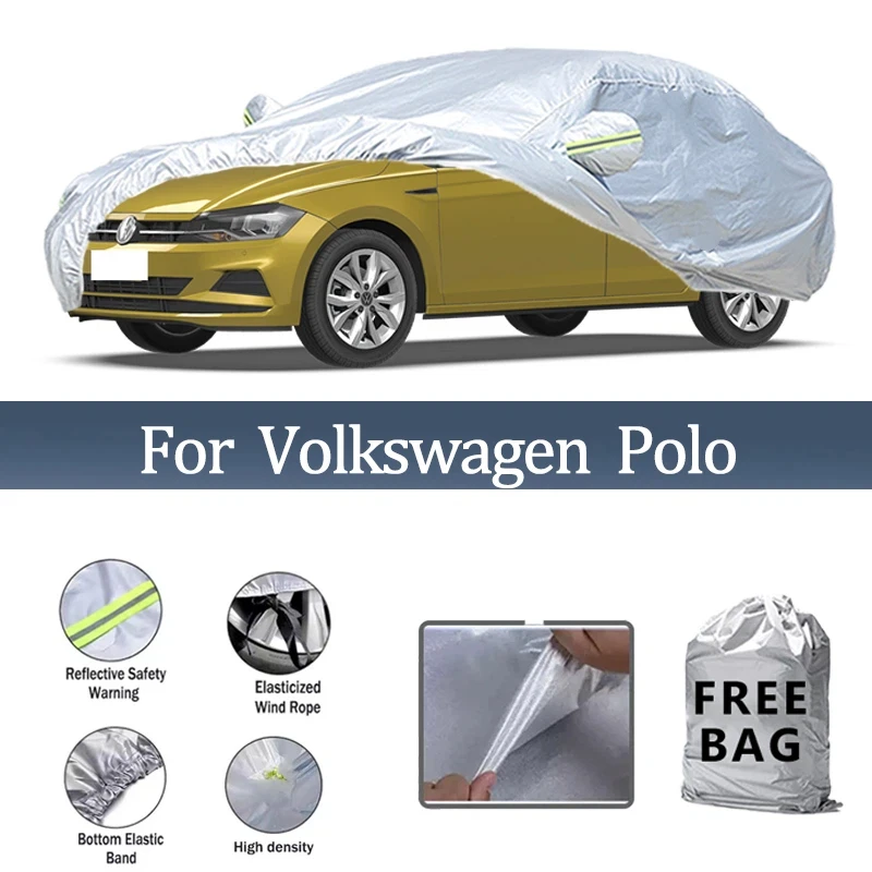 

For Volkswagen Polo Car Cover Outdoor Protection Covers Snow Sunshade Waterproof Dustproof Exterior UV Car Accessories