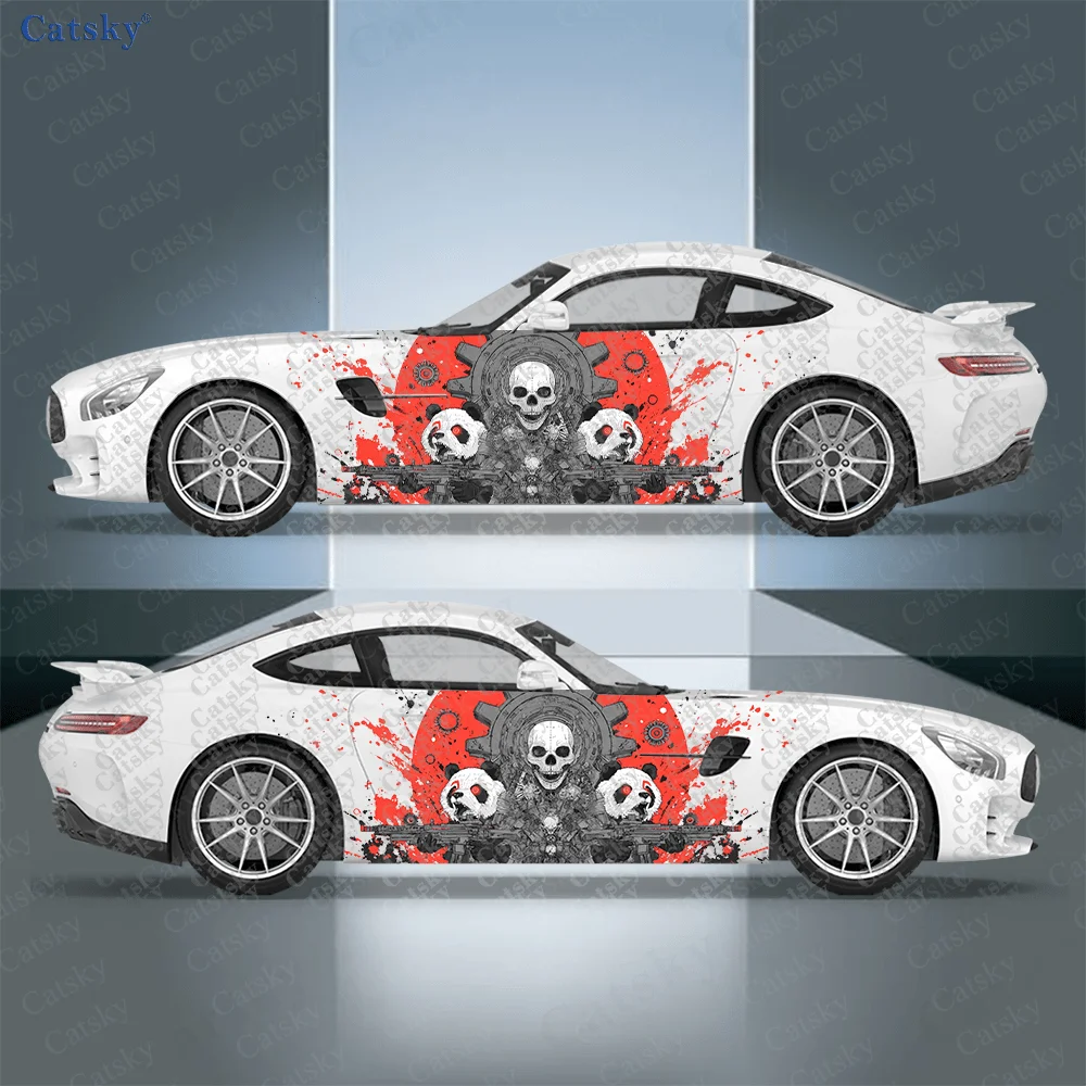 2-adesivi-per-auto-panda-gun-gear-splatter-resistenti-anti-sbiadimento-migliorano-l'estetica-del-veicolo-con-un-design-audace-pellicola-in-vinile-per-auto