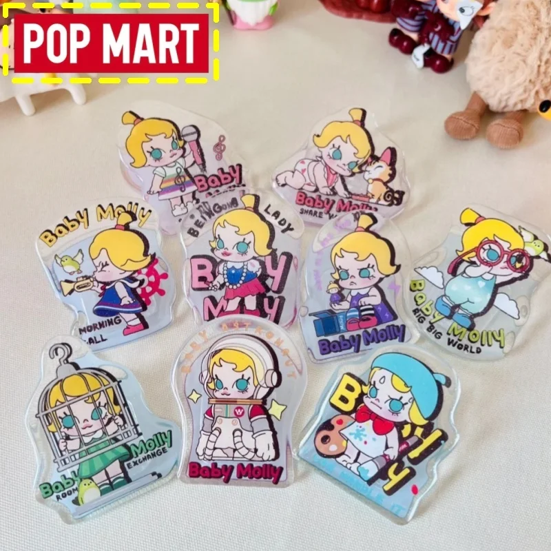 

Подлинная акриловая клипса Pop Mart Baby Molly, слепая коробка, когда я был трехлетний тематический зажим для блокнота, настольный аксессуар, подарки на день рождения