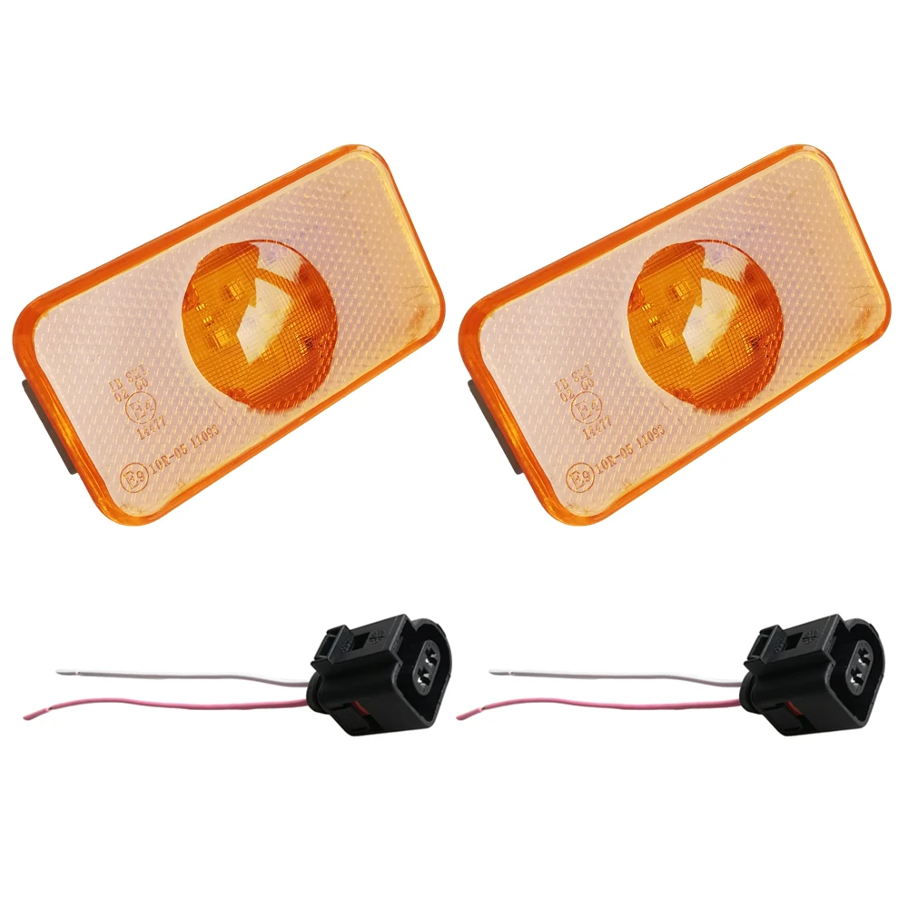 2Pcs Side Marker Light For Volvo FM FL FH Truck 24V LED Side Position Light With 2Pin Connector