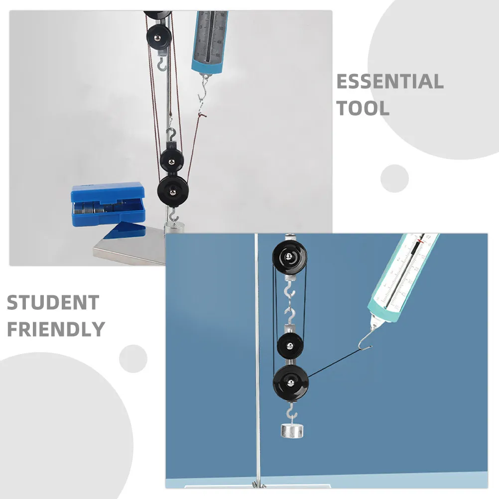 4Pcs Pulley Teaching Aid Set Rack Mounted Single Double Mechanics Experiments Equipment for Physics Classroom School Science
