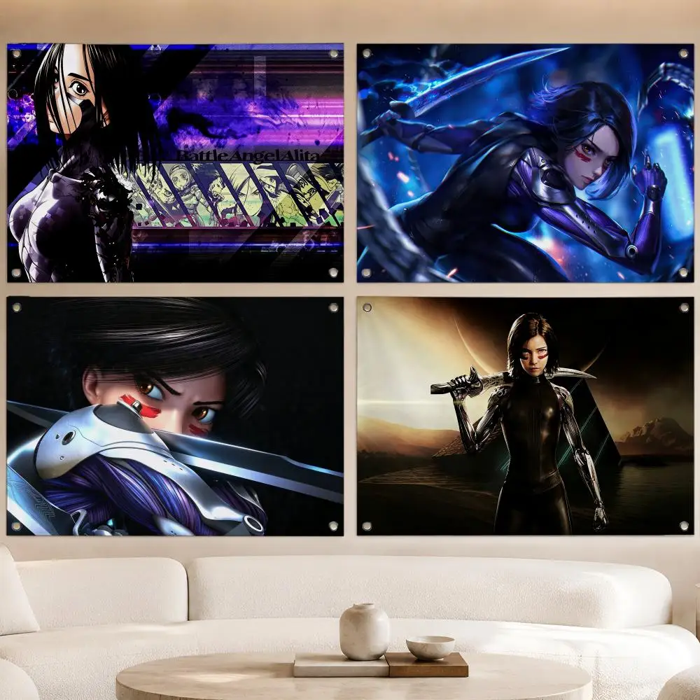Battle Angel Alita Flags Fan Banner Tapestry Wall Hanging Garage BarDorm Camp Party Outdoor Home Decor Gift