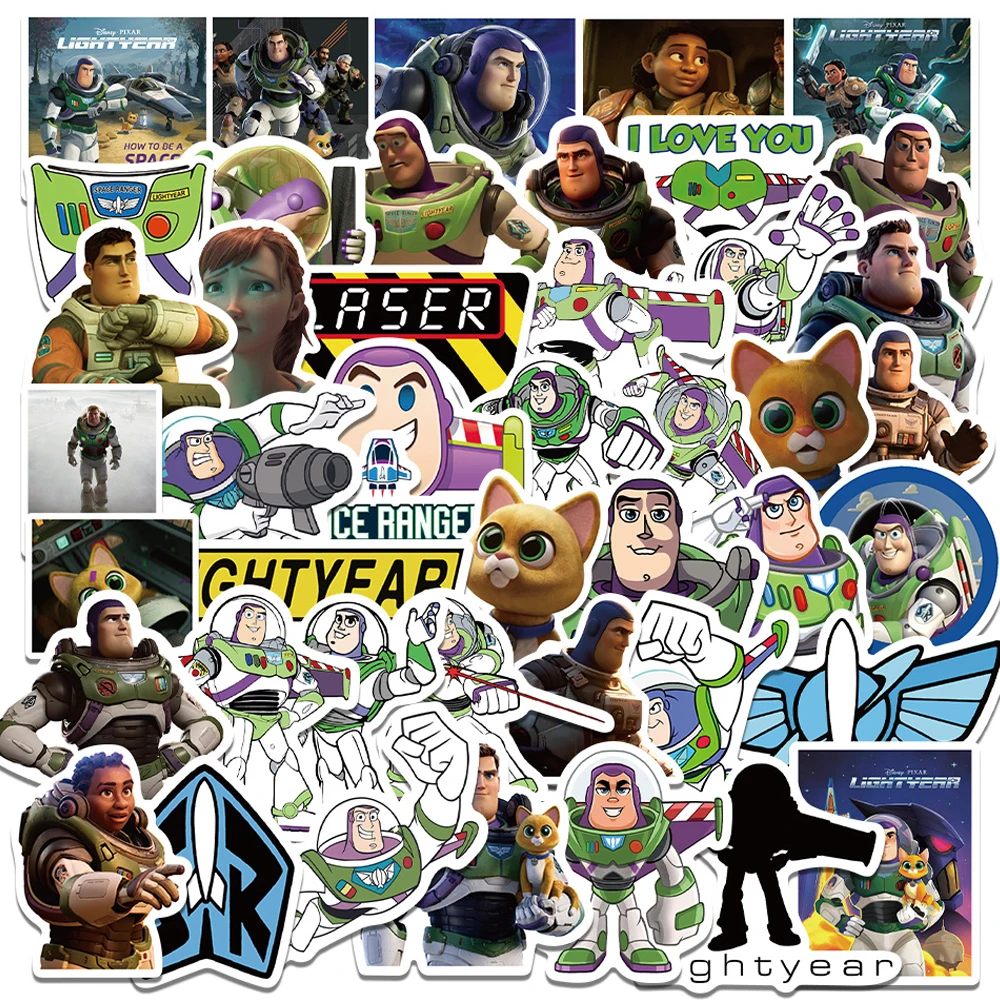 

10/30/50pcs Disney Cartoon Toy Story Buzz Lightyear Woody Sticker Anime Waterproof Kawaii Skateboard Laptop Sticker for Kids Toy
