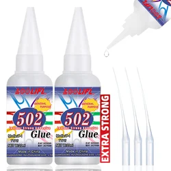 502 super strong quick-drying adhesive, professionally used for daily repair of toy plastics, is white, transparent and odorless