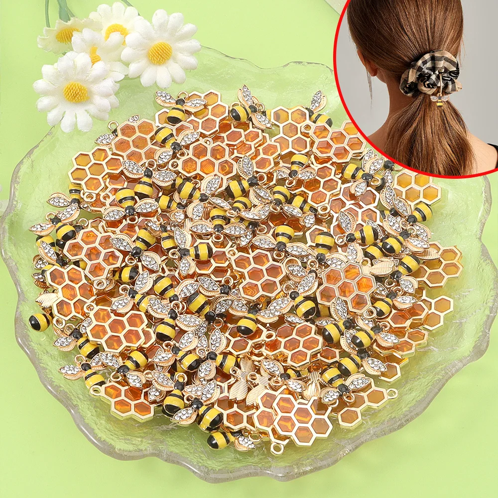 10/20/30pcs Yellow Bee Shaped Pendant, Enamel Craft Pendant, Used for DIY Bracelets, Necklaces, Earrings, Decorative Accessories