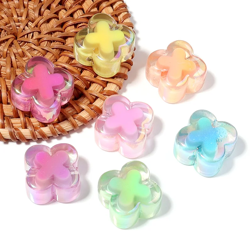 10 قطعة الخرز الاكريليك الشفاف عبر نمط فضفاض خزر عازل لصنع الحرف اليدوية سوار ذاتي الصنع قلادة أقراط الملحقات