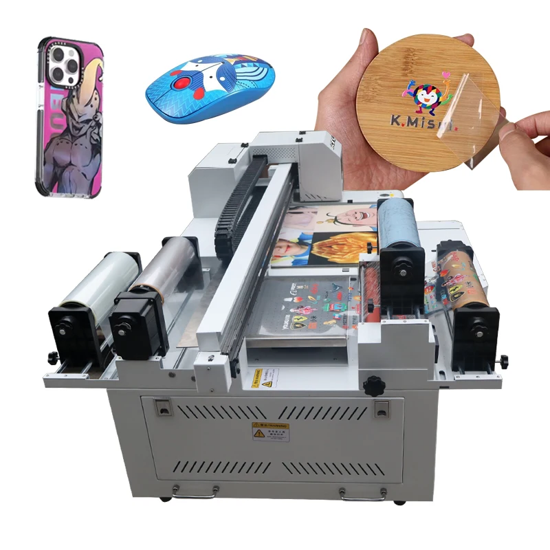 XP600/TX800/I1600/I3200 Heads Multi-functional Roll Flatbed Printer 60*90cm Crystal AB Film Labels Printer