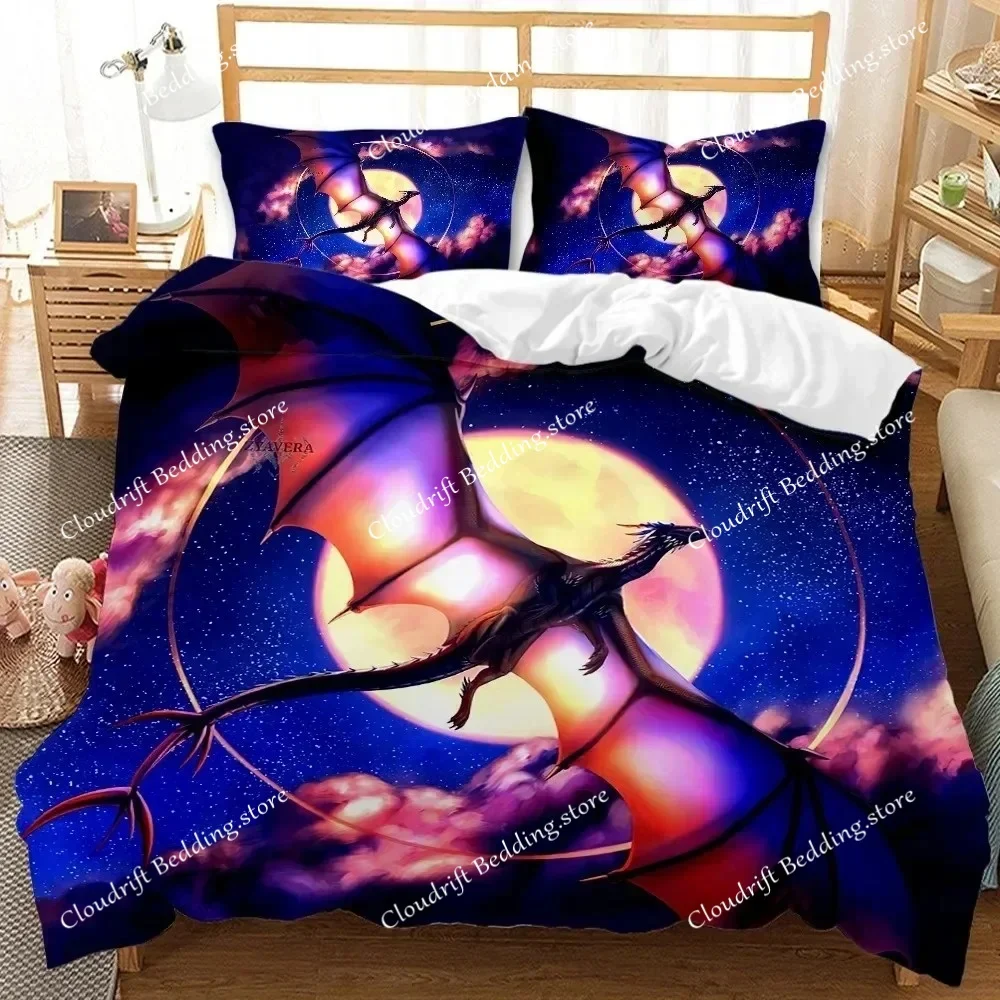Pterosaur Duvet Cover Set Dragon Fantasy for Boys Teens Twin Bedding Set Double Queen King Size 3D Print Quilt Cover