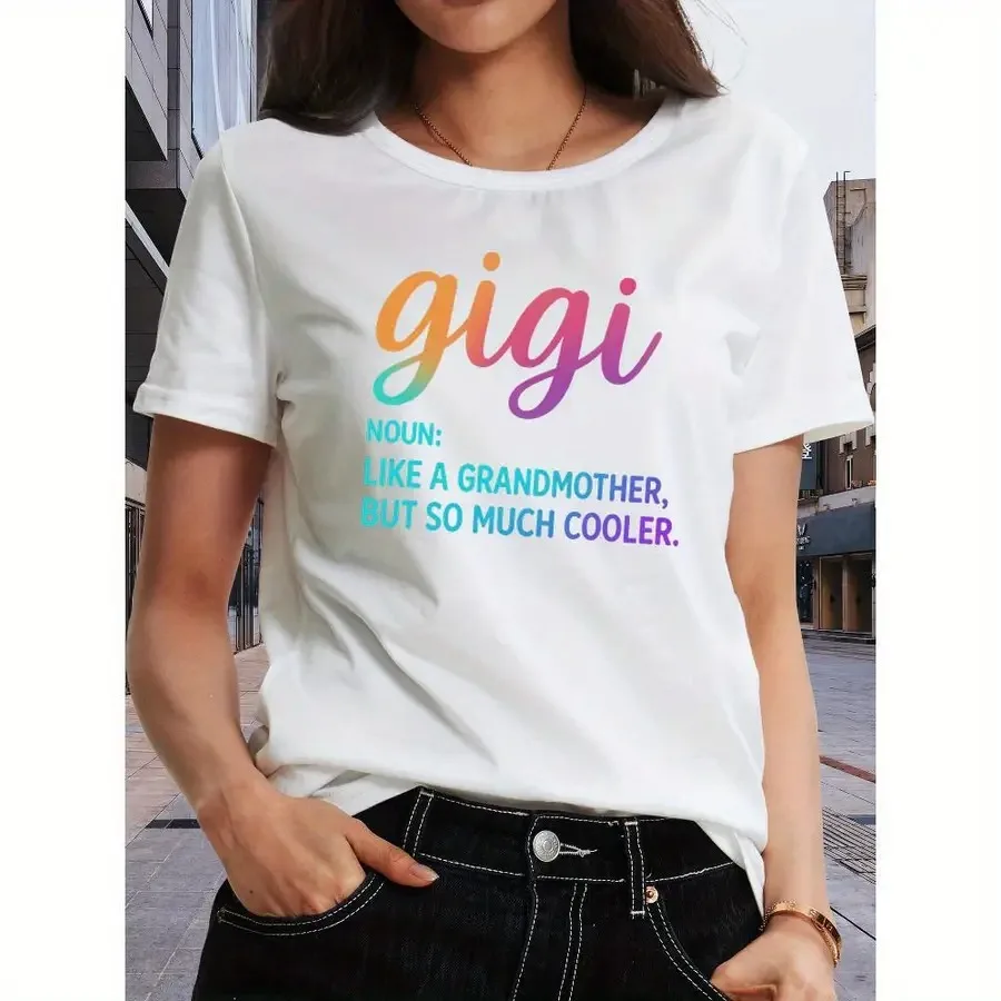 

【New style】Gi Gi Printed T-shirts Casual Short-sleeved T-shirts Round-neck Short-sleeved S T-shirts Suitable for Spring Summer