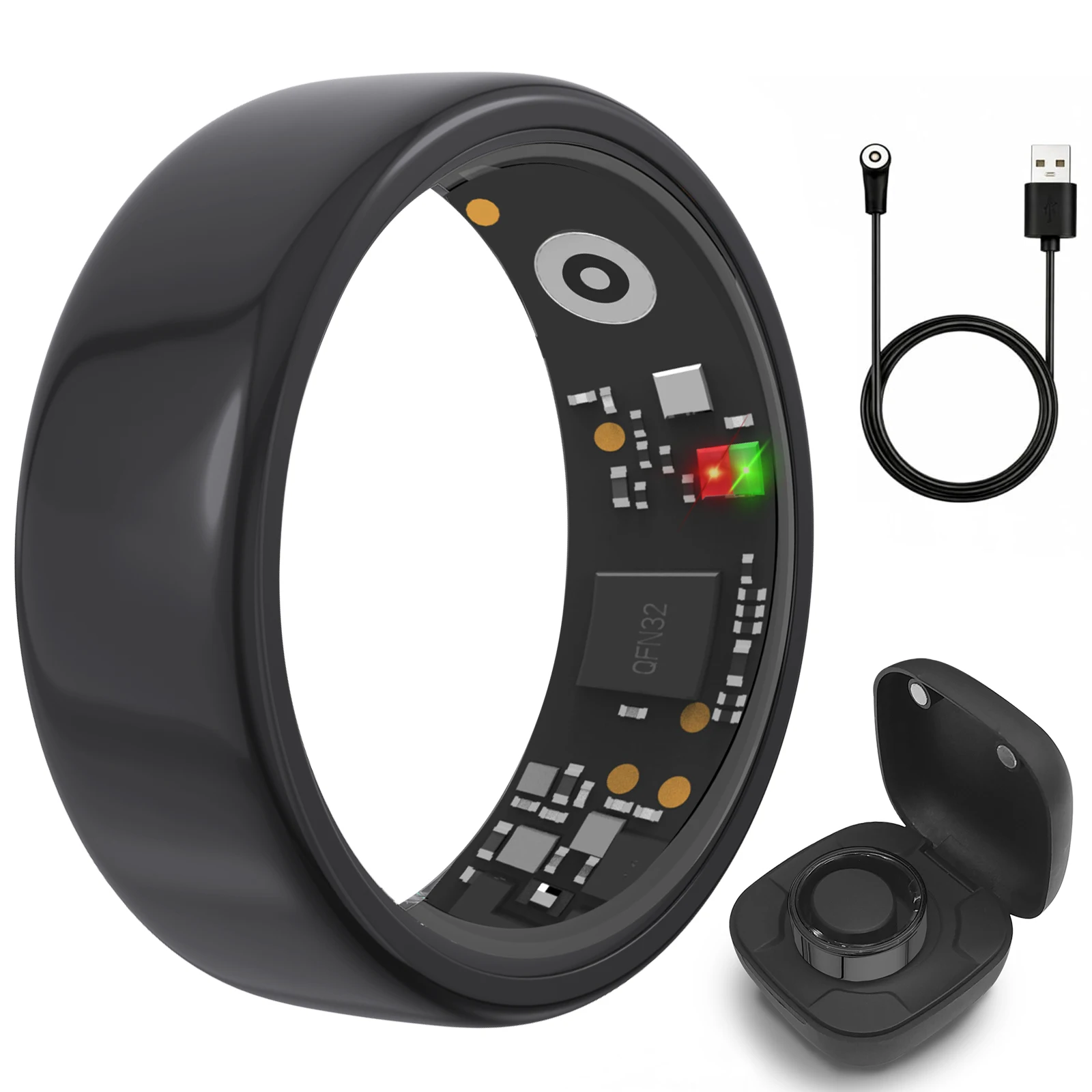 Smart Ring For Women With Charging Case, Fitness Tracker, Health Activity Ring With Step Counting, Calories, Sleep & Stress Monitoring, 100+ Sports Modes, IP68 Waterproof, No Subscription Required, Ideal Mother's Day & Birthday Gift For Women