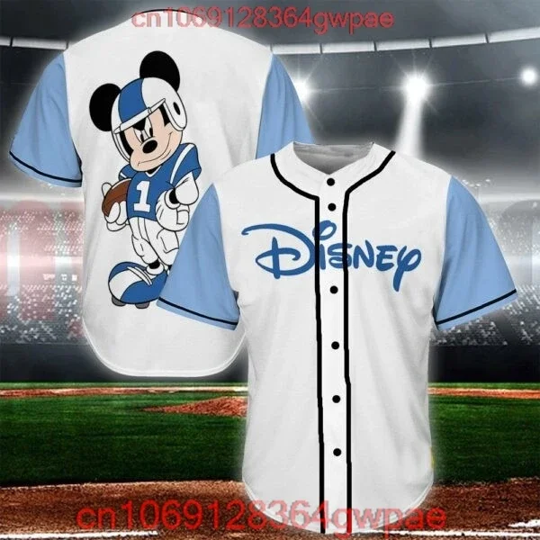 Mickey Mouse Baseball Jersey Men Ladies Casual Short Sleeve Jersey Disney Baseball Jersey Fashionable Harajuku Baseball Uniform