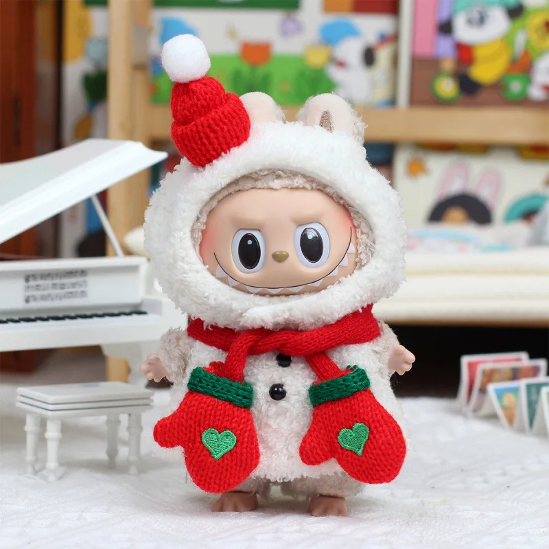 

Clothes For Labubu 17cm Accessories Clothing Cartoon Santa Claus For Doll's V1 V2 V3 Use Christmas Gift