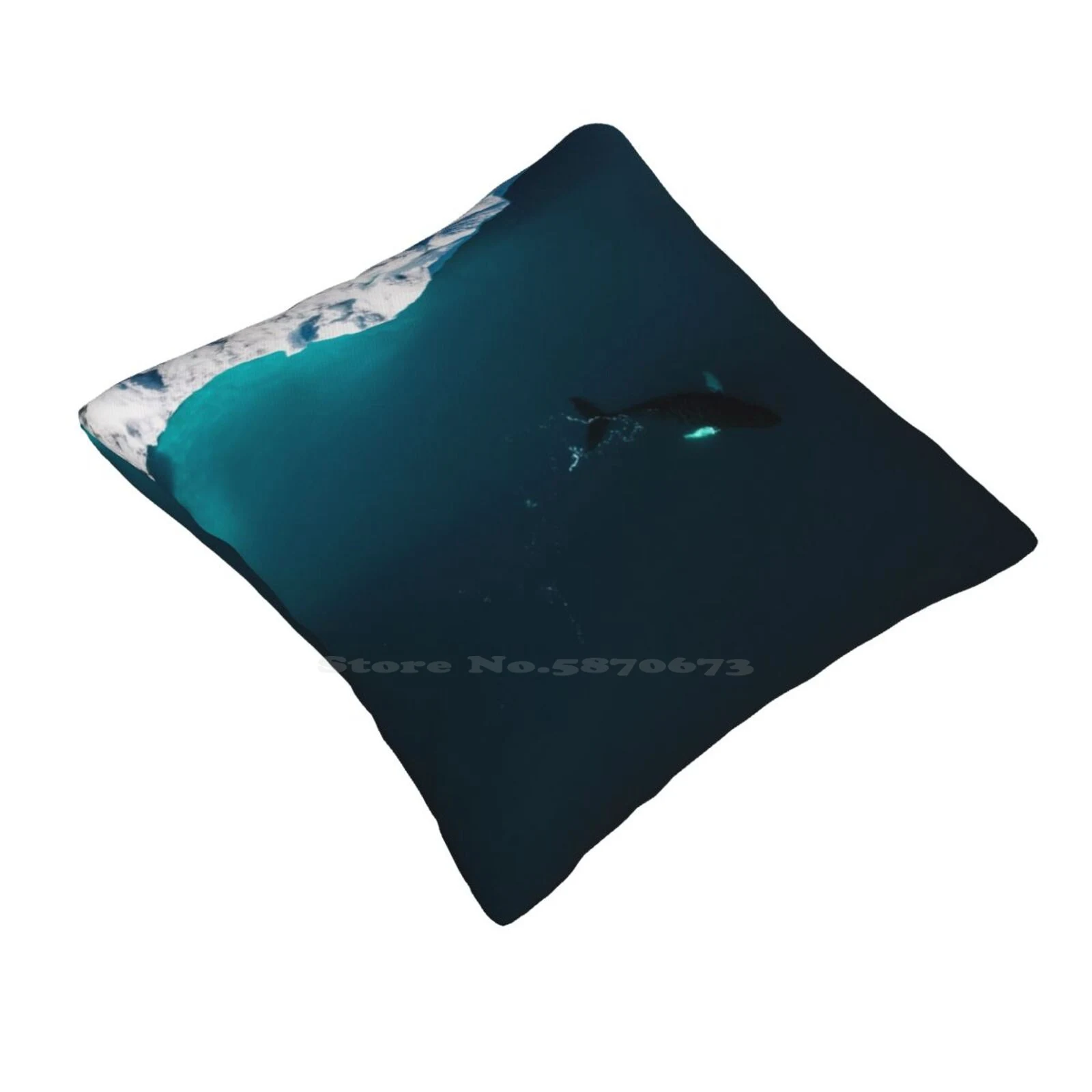 Aerial Of A Lone Humpback Whale In Front Of An Iceberg In Greenland Soft Comfortable Pillowcase Humpback Whale Greenland