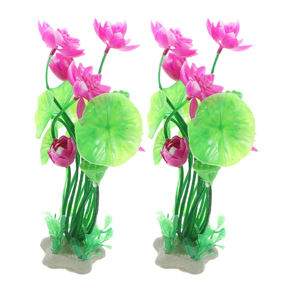 

2pcs Fake Lotus For Fish Tank Artificial Aquatic Plants Aquarium Decorations Small Aquarium Decor Plastic Water Plant
