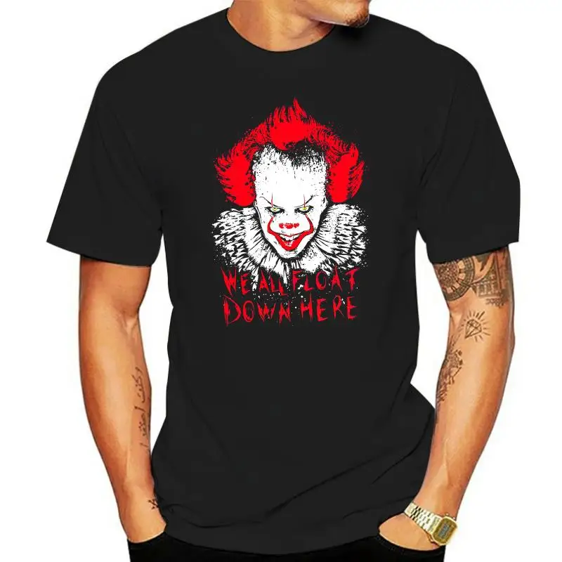 Spooky Clown Pennywise We All Float Down Here Gift For Fan Movie Villains Tshirt TEE Shirt Street Wear Fashion